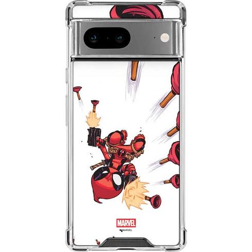 Marvel Deadpool Babypool Shooting Google Pixel 8a Clear Case
